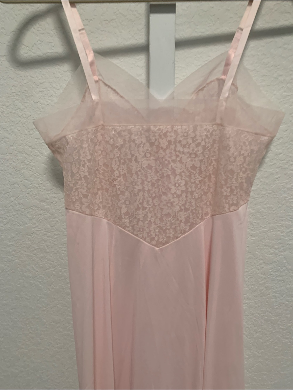 Vintage Light Pink Lace-Trim Slip Dress - Picture 5 of 9